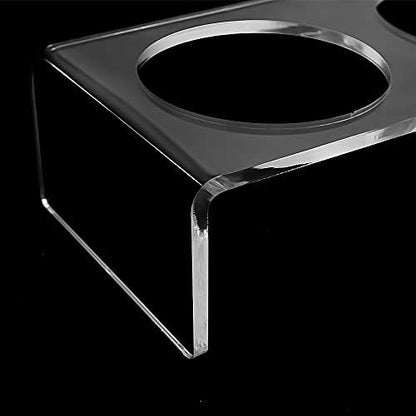 Acrylic Elevated Dog Cat Bowls Pet Feeder Double Bowl Raised Stand Comes with 4 Removable Stainless Steel Bowls. Perfect for Cats Puppies Small Dogs, 3.75 Inch - Image 4
