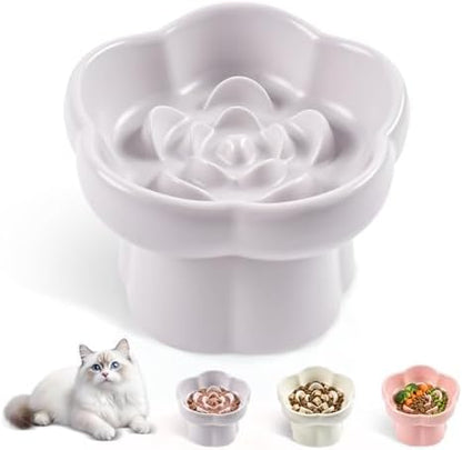 Cat Slow Feeder Bowl Set,1 Pcs Pastel Series Cat Plate for Dry and Wet Food by Unknown