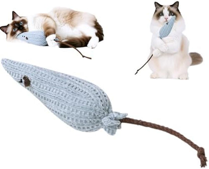 Cat Toy Kicker Pillows, Plush Catnip Cat Mouse Toy Interactive Cat Toy for Kitten Felines Chew Enrichment, Soft Mouse 4.72” Size for Bored Indoor Adult Cat Cuddle Teething Scratch Self Play by ElectsparkPetPlaythings