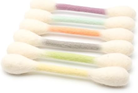Glaciart One Swabs Cat Toys with Catnip - 6 Pk | Durable for Chew, Cute Cat Toys Interactive Kitty for Boredom, Exercise, & Play | Filled w/Organic Catnip for Anxiety & as Digestive Aid | Gift Idea by GlaciartOne