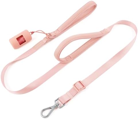 Wisedog Two Handles Dog Leash, Gossamer Pink, M|4.2 ft-5 ft by WisedogPetSupplies
