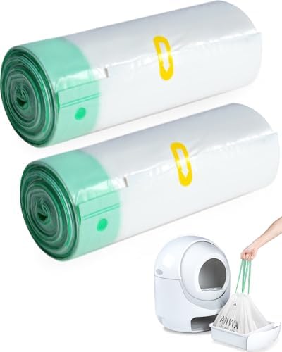 ANWA 40 Count Automatic Litter Box Bags, Litter Box Robot 4/5 Waste Bags by ANWA