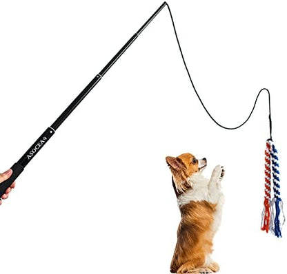 ASOCEA Dog Extendable Teaser Wand Pet Flirt Stick Pole Puppy Chasing Tail Interactive Toy for Small Medium Large Dogs Training Playing Exercise - Image 6