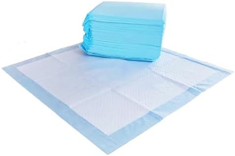 Amazon Basics Scented Dog and Puppy Potty Training Pee Pads, 5-Layer Leak-Proof Super Absorbent with Quick-Dry Surface, Regular Size 22 x 22 Inch, Blue & White, 50 Count by AmazonBasics