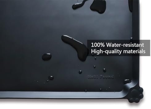 Hoki Found X-Large Silicone Pet Food Mats - Non Slip Dog Cat Bowl Mats - Waterproof - Black - Image 3