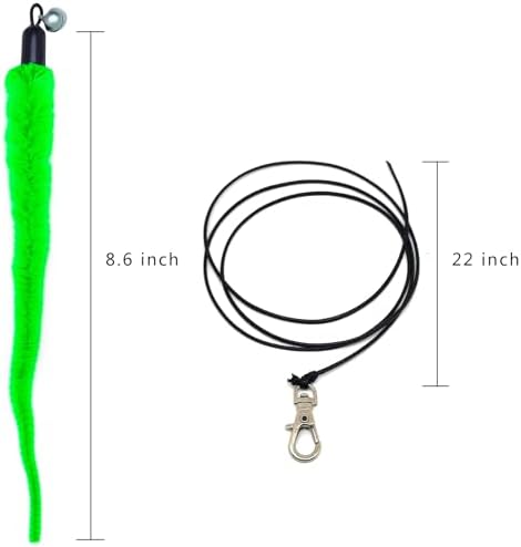 miwoowim 11PCS Cat Wand Refills, Fuzzy Worms with Bells & String with Clasp - Image 3
