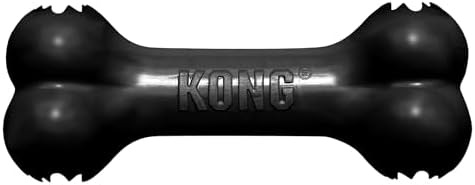 KONG Extreme Goodie Bone, Durable Natural Rubber, Black, for Medium Dogs by KONG