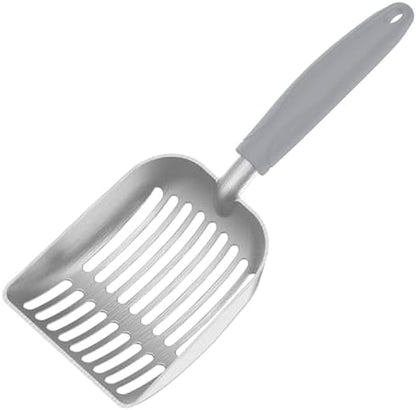 Cat Litter Scoop, Kitty Metal Scooper, Aluminum Alloy Sifter, Kitten Pooper Lifter, Deep Shovel, Long Handle, Poop Sifting, Durable, Heavy Duty, for Litter Box by Frxat