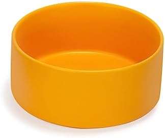 SPUNKYJUNKY 28.7OZ Ceramic Dog and Cat Bowl, Modern Cute Weighted Food Water Bowl for Replacement Yellow (1 Pack) by SPUNKYJUNKY