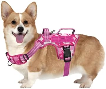 Dog Harness, Tactical No Pull for Small Sized Dog with Handle by Runfido