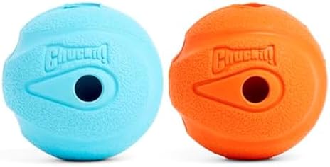 Chuckit! The Whistler Ball Dog Toy, Medium 2.5in, Multicolor, 2 Pack by Chuckit
