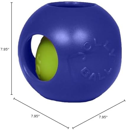Jolly Pets Teaser Ball Interactive Dog Toy, 8 in Large, Blue - Image 6