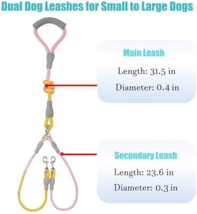 JiangYanus Double Dog Leash for Two Dogs Walking, No Tangle Dual Dog Leash - Image 7