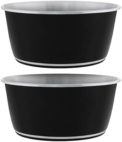 Master Pet Supply Stainless Steel Dog Bowls Set of 2 - Black Velvet - 16 Oz by MasterPetSupply