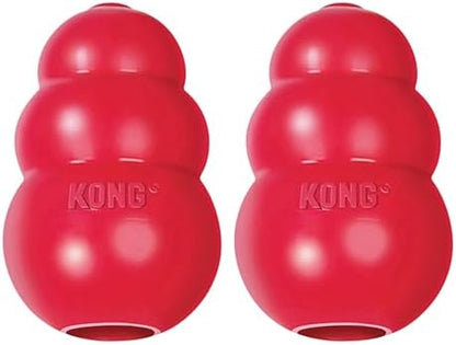 KONG Classic Stuffable Dog Toy, Natural Rubber, for Medium Dogs (Pack of 2) by KONG