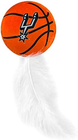 BEST PLUSH NBA SAN ANTONIO SPURS Cat Toys - 3 Piece Set: Jersey, Basketball with Feathers & #1 Fan. Filled with Fresh Catnip. Beautiful Team Logo - Image 3