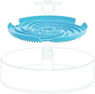 PetDreamHouse Spin Disc Dual Texture Dog Lick Mat, Slow Feeder & Frisbee Dog Toy, Use Standalone or with Spin Bowl Base, for All Dogs, Blue - Image 4