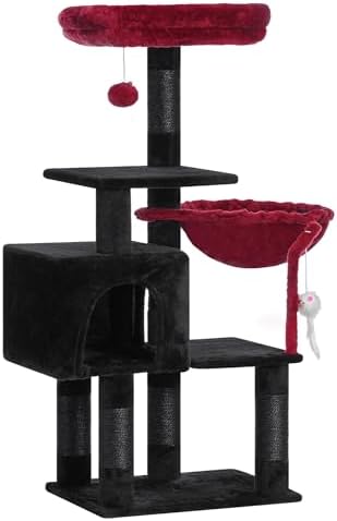 Heybly Cat Tree with Toy, 43.3 inch Cat Tower for Indoor Cats HCT004SBR - Image 6