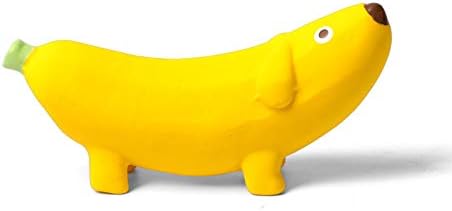 CloverU Dog Squeaky Toys Safe Latex Rubber Dog Chew Molar Toy Interactive Toy for Puppy Small Medium Dogs (Banana)