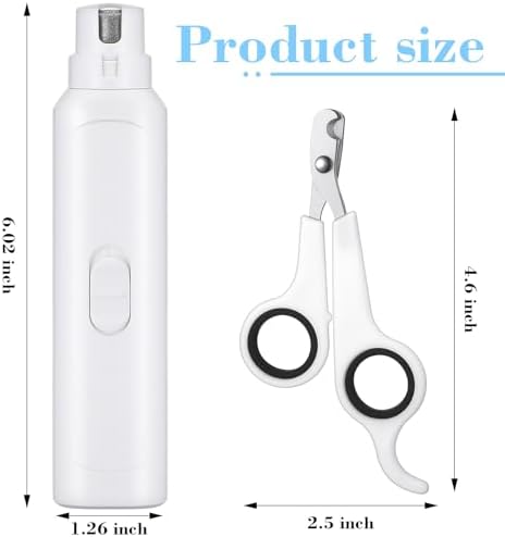 Lasnten 2 Pcs Bird Nail Grinder with Clipper Bird Nail Trimmer File Pet Grooming Tool for Parrot Budgerigars Parakeets Myna Conure Finches Lovebirds(White) - Image 3