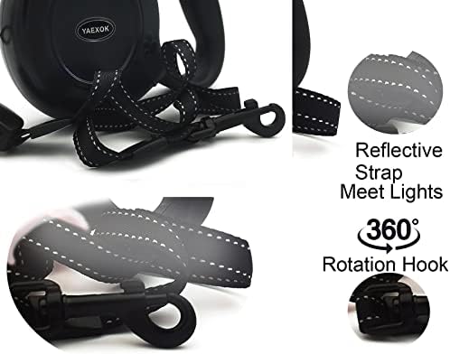 Heavy Duty Retractable Dog Leash 26ft,Pet Long Walking Leashes Leads for Small Medium Large Dogs Doggie Up to 110lbs (Black) - Image 4