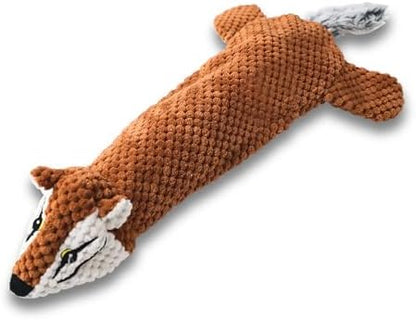 Dog Toys, Squeaky Plush No Stuffing Crinkle Dog Toy for Small Medium Large Dogs, Interactive Puppy Teething Water Bottle Dog Chew Toy (Squirrel) by KrauzPet