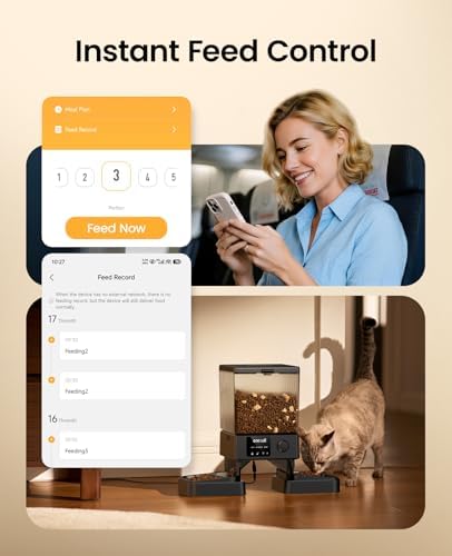 oneisall 5G WiFi Automatic Cat Feeder for 2 Cats, App Control, 20 Cups/5L - Image 2