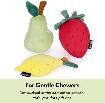 CHEWFFON Squeaky Plush Dog Toy, Pear - Image 3