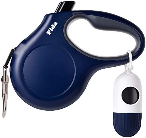 Fida Retractable Dog Leash with Dispenser and Poop Bags, 16 ft, Navy Blue by Fida