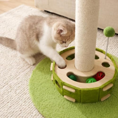 Tall Cat Scratching Post with Cat Puzzle Toys, Interactive Cat Toys - Image 3