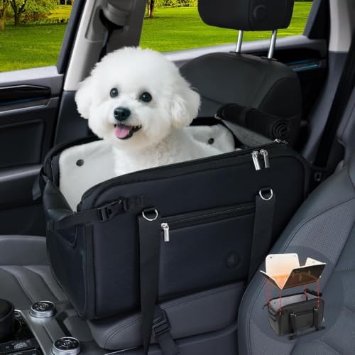 YUDODO 10-18lbs Large Console Dog Car Seat with Removable Velvet Cushion by YUDODO