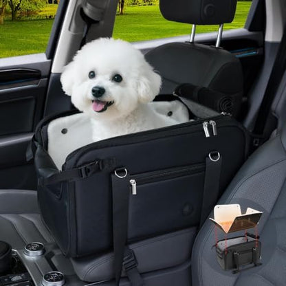 YUDODO 10-18lbs Large Console Dog Car Seat with Removable Velvet Cushion by YUDODO
