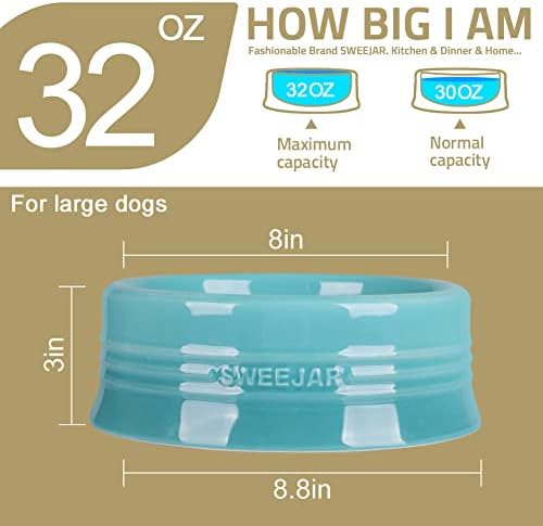 Sweejar Gradient Dog Bowl, Ceramic Dog Food Dish for Large Dogs and Large Cat, Porcelain Pet Bowl for Food and Water 32 oz (Gradient Purple) - Image 6
