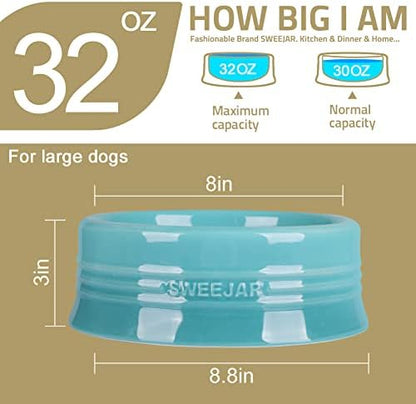 Sweejar Gradient Dog Bowl, Ceramic Dog Food Dish for Large Dogs and Large Cat, Porcelain Pet Bowl for Food and Water 32 oz (Gradient Purple) - Image 6