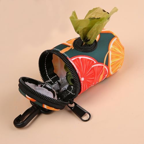 Dog Poop Bag Holder for Leash, Doggie Waste Bag Dispenser, Soft Fabric Dog Poop Bag Holder for Walking Accessories (Orange) - Image 2
