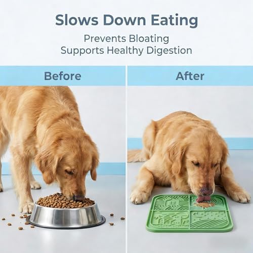 Dog Lick Mat with Suction Cups, Silicone Slow Feeder Mat for Anxiety Relief, Green - Image 6