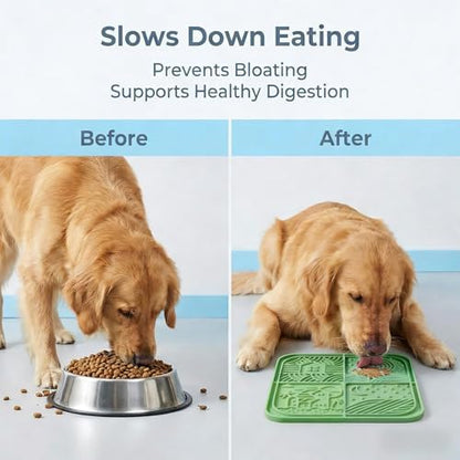Dog Lick Mat with Suction Cups, Silicone Slow Feeder Mat for Anxiety Relief, Green - Image 6