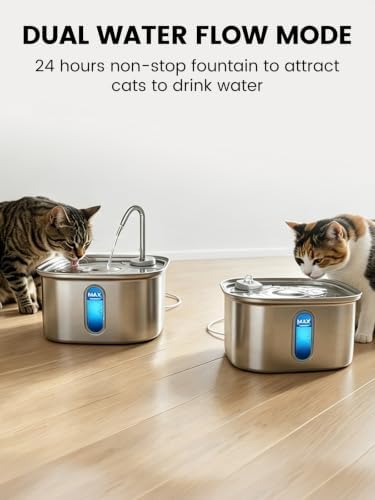Stainless Steel Cat Water Fountain for Cats Indoor 3.2L 108oz BPA-Free S304 - Image 6