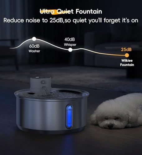 Stainless Steel Cat Water Fountain, 186fl.oz/1.45Gal Cordless Dog Fountain - Image 6