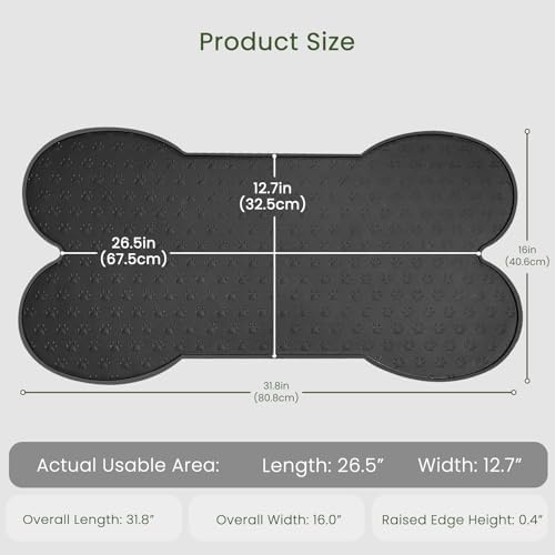 PWTAA Dog Food Mat Anti-Slip Silicone Dog Bowl Mat Thicker Pet Placemat Waterproof Cat Feeder Pad with Raised Edge Puppy Kitten Feeding Mats Suitable Small Medium-Sized Dogs Cats Eating Tray - Image 2
