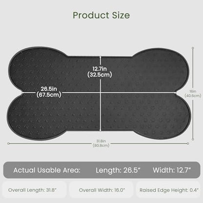 PWTAA Dog Food Mat Anti-Slip Silicone Dog Bowl Mat Thicker Pet Placemat Waterproof Cat Feeder Pad with Raised Edge Puppy Kitten Feeding Mats Suitable Small Medium-Sized Dogs Cats Eating Tray - Image 2