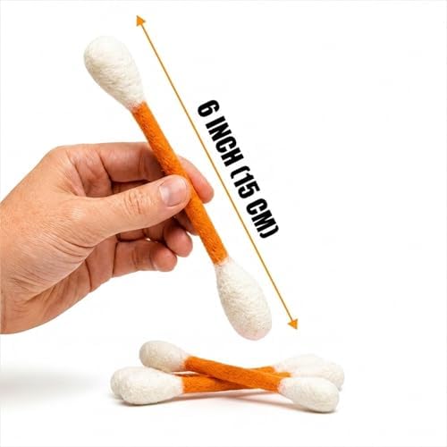Glaciart One Swabs Cat Toys with Catnip - 6 Pk | Durable for Chew, Cute Cat Toys Interactive Kitty for Boredom, Exercise, & Play | Filled w/Organic Catnip for Anxiety & as Digestive Aid | Gift Idea - Image 2