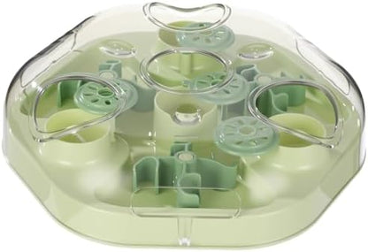 Interactive Cat Puzzle Feeder, Slow Feeder Cat Treat Puzzle, Food Dispensing Stimulation Toy with Detachable Lid, 2 Adjustable Difficulty Modes for Kittens Mental Stimulation (Green) - Image 7