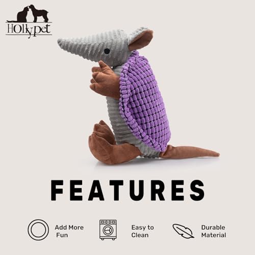Hollypet Armadillo Squeaky Dog Toys for Medium Large Dogs, 14" - Image 6