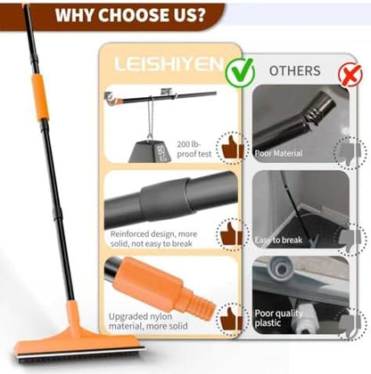 Carpet Rake for Pet Hair Removal - Reusable Dog & Cat Hair Remover with 58" Reinforced Steel Handle, 3-in-1 Professional Modular Rug Rake & Scraper Tool for Shag Rugs, Couch, Stairs (Orange) - Image 4