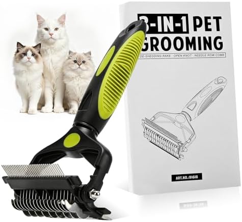 3-in-1 Cat Brush for Long Hair Cats, Dematting & Deshedding Tool by Unknown