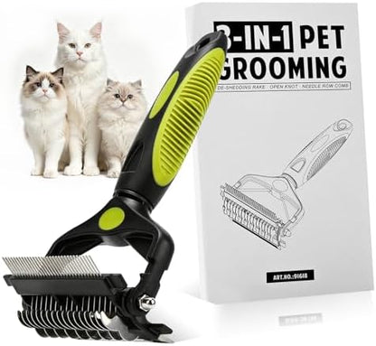 3-in-1 Cat Brush for Long Hair Cats, Dematting & Deshedding Tool by Unknown