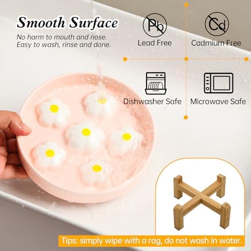 Elevated Ceramic Slow Feeder Cat Bowl with Anti-Slip Bamboo Stand - Image 5