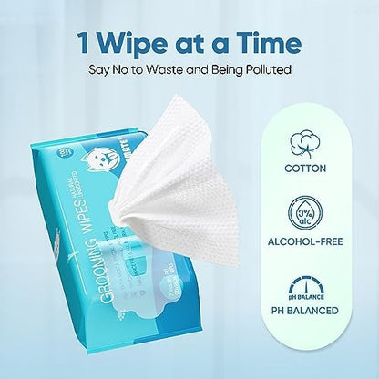 Natural Pet Grooming Wipes, 100 Fresh Counts, Extra Moist & Thick for Dogs & Cats, Puppies & Kittens - Image 5