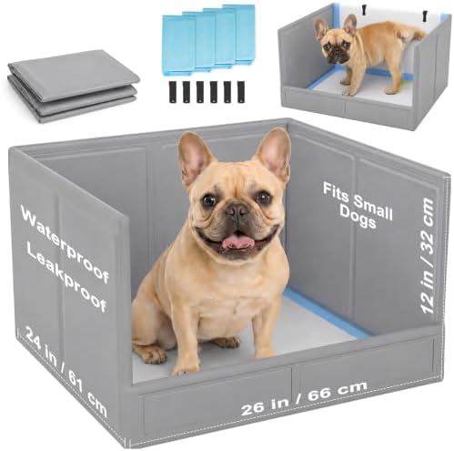 BoYata Dog Litter Box with High Walls, Foldable Dog Pee Pad Holder Indoor by Boyata
